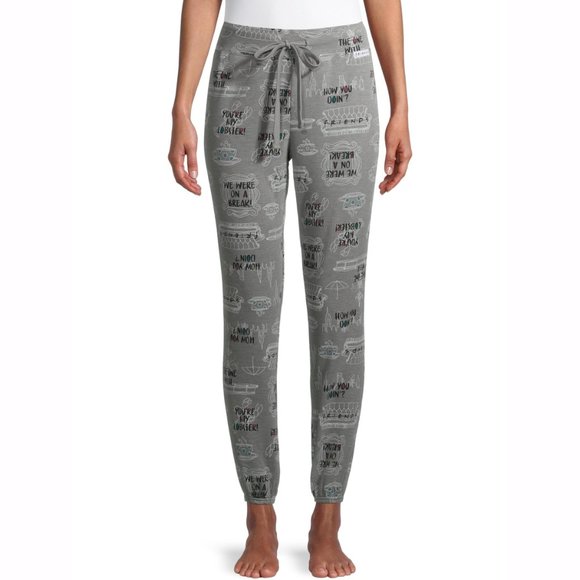 y2k new FRIENDS PJs Pajama Set Top w Pants TV show Sleepwear MEDIUM 8 10 - Picture 4 of 13